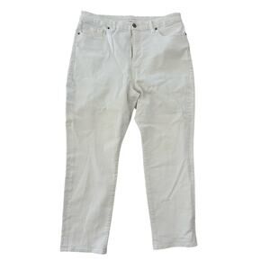 Good American Women’s Good Classic White Distressed Denim Jeans Size 18